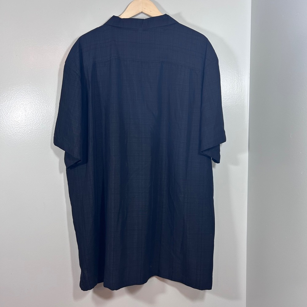 Covington Mens XXL Black Onyx Grid Short Sleeve Button Down Shirt NWT New - Picture 2 of 9